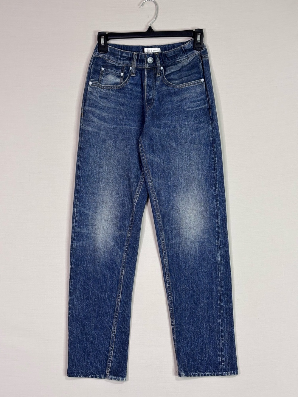 Rag & Bone Straight Leg Jeans Medium Wash High Rise Slim Fit Denim XS